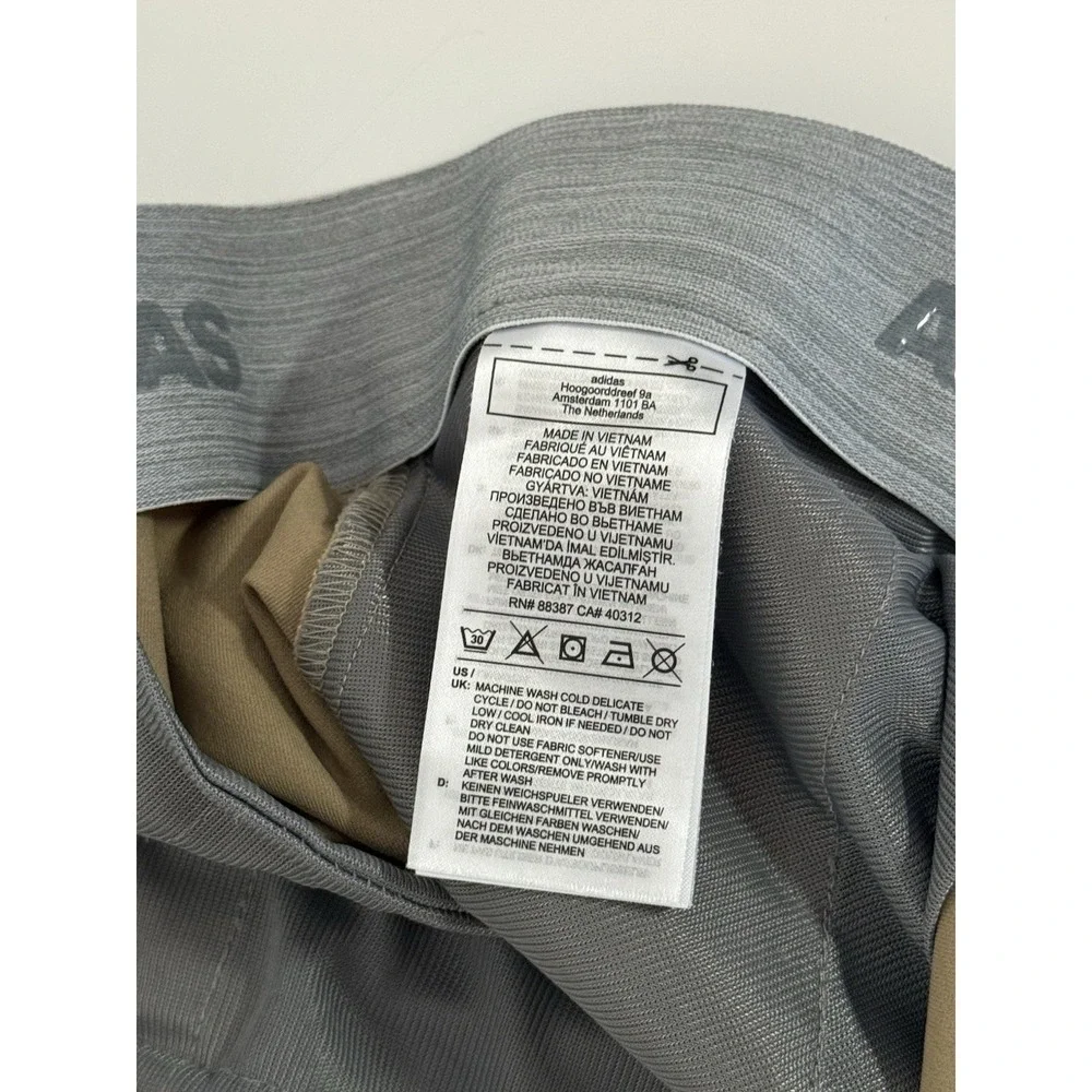 Adidas Mens Golf Pants Nylon Blend Stretch Gripper Waistband Khaki Chino 40x32